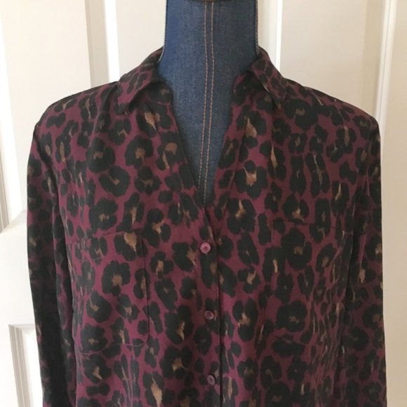SOLD on eBay! Talbots blouse plum animal print - Picture 3 of 8